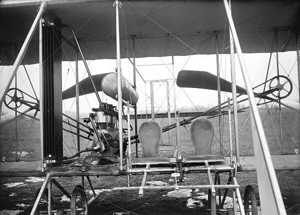 Pilot and passenger seat of the Wright brothers airplane, c1911