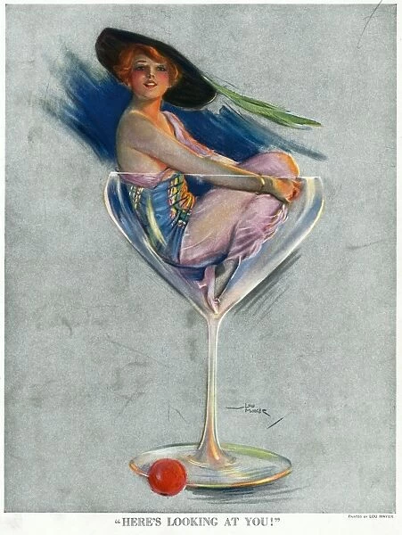PIN UP, 1914. Heres looking at you! Illustration by Lou Mayer for Puck Magazine