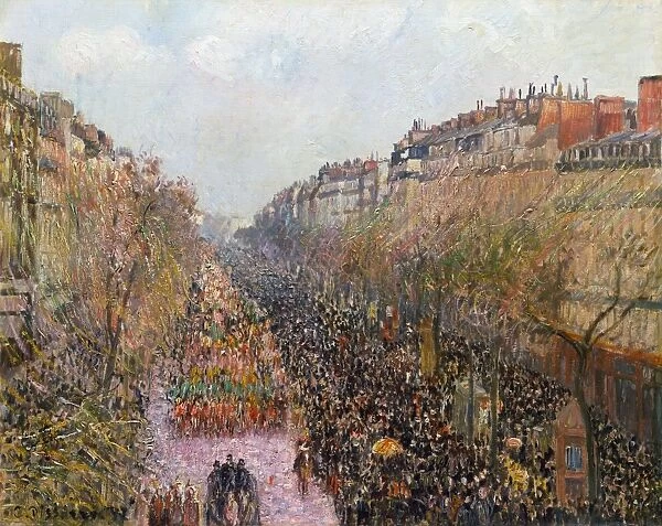 PISSARRO: MARDI GRAS, 1897. Boulevard Montmartre, Mardi Gras. Oil on canvas by Camille Pissarro, 1897