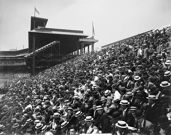 PITTSBURGH: FORBES FIELD. Crowd in the bleachers section at a baseball game at Forbes Field in Pittsburgh, Pennsylvania. Photograph, c1910