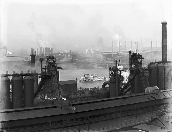 PITTSBURGH: STEEL MILL. Jones and Laughlin steel mills in Pittsburgh, Pennsylvania