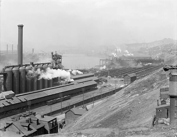 PITTSBURGH: STEEL MILL. Jones and Laughlin steel mills in Pittsburgh, Pennsylvania