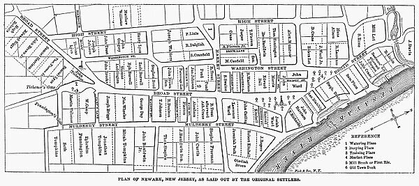 Plan of Newark, New Jersey. Wood engraving, 1876