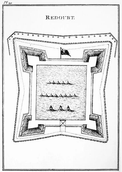 Plan of a typical British redoubt at the time of the American Revolutionary War