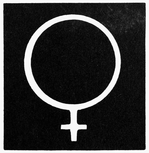 PLANET VENUS. Astronomical symbol for the planet Venus; the mirror of the Roman goddess of love