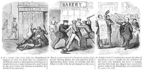 POLICE CORRUPTION CARTOON. An 1859 newspaper cartoon comment on the corruption