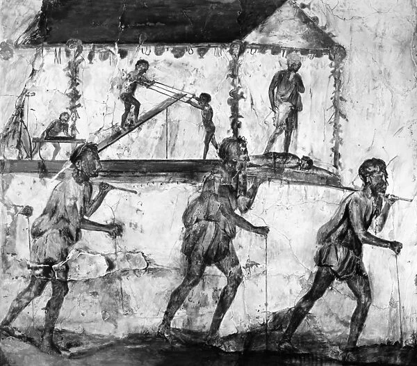 POMPEII: CARPENTERS. Group of carpenters in a procession, carrying a shrine with