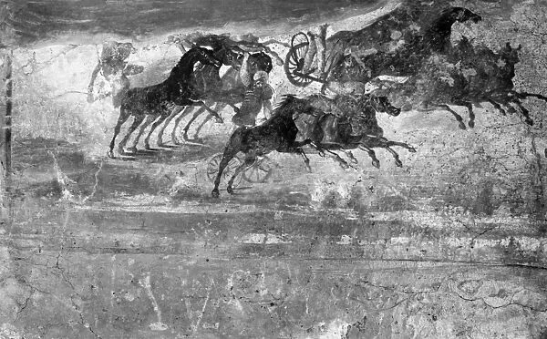 POMPEII: CHARIOT RACE. Fresco depicting a chariot race. From Pompeii, Italy
