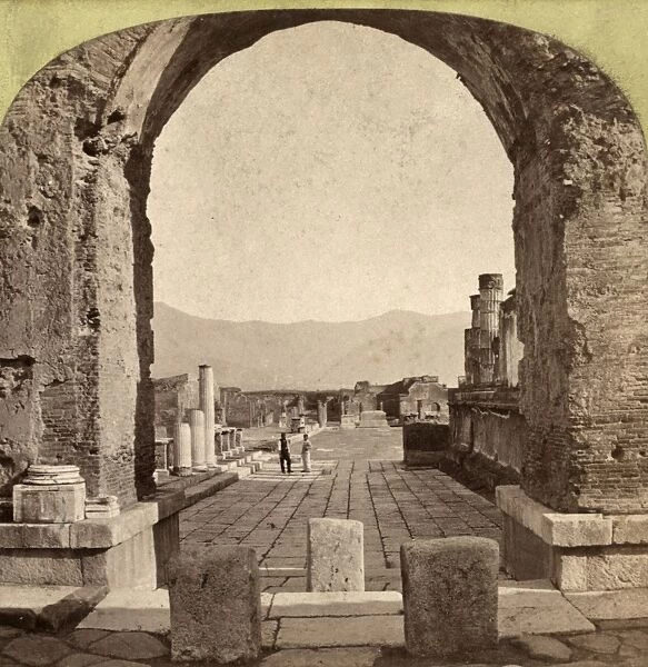POMPEII: FORUM, c1880. Ruins of the forum at the ancient Roman city of Pompeii, Italy