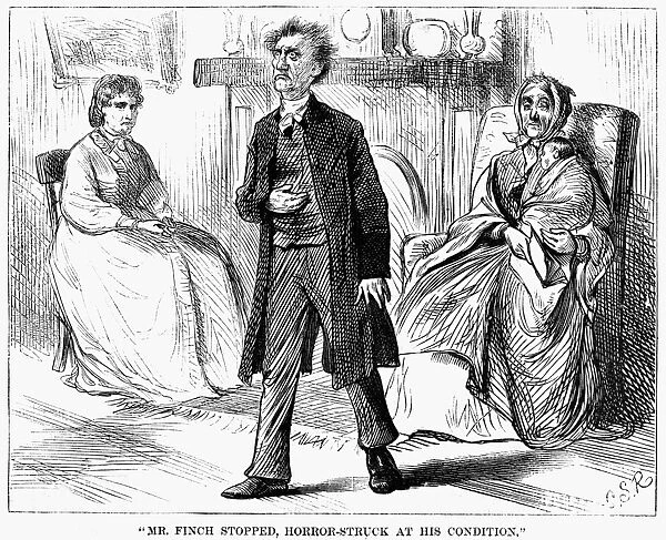 POOR MISS FINCH, 1871. Mr. Finch stopped, horror-struck at his condition