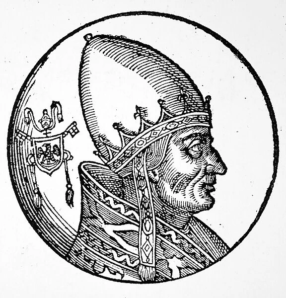 POPE INNOCENT III (1161-1216). Pope, 1198-1216. Woodcut, Italian, 1592