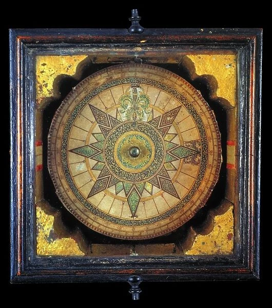 PORTUGUESE COMPASS, 1711. The earliest surviving Portuguese mariners compass, made in 1711 by Jose de Costa Miranda
