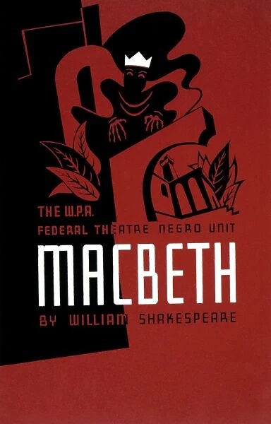Poster for 1936 all black WPA production of Macbeth directed by John Houseman and Orson Welles