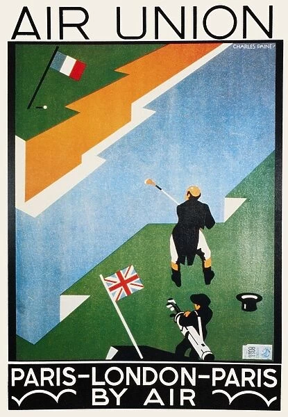 Poster advertising Air Unions Paris to London route, 1923