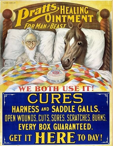 Poster, c1880, for Pratts Healing Ointment