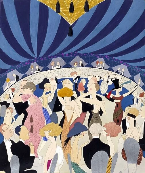 POSTER: DANCING, 1921. Couples dancing in a nightclub. Drawing by Ann Harriet Fish