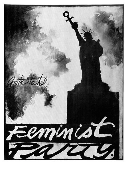 POSTER: FEMINISM, 1971. Feminist party. Poster by Anita Steckel, 1971