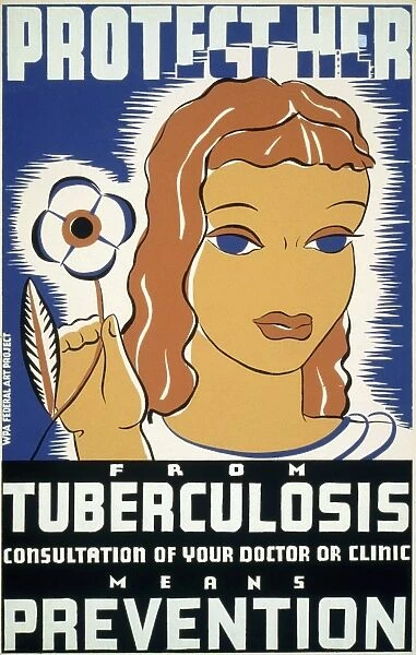 POSTER: HEALTH, c1937. Protect her from tuberculosis - Consultation of your doctor