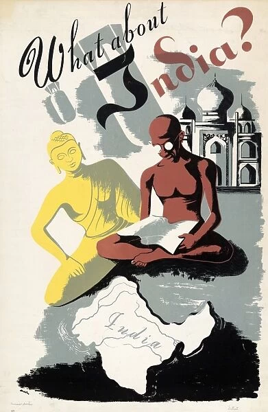 POSTER: INDIA, c1943. What about India? Silkscreen poster, c1943