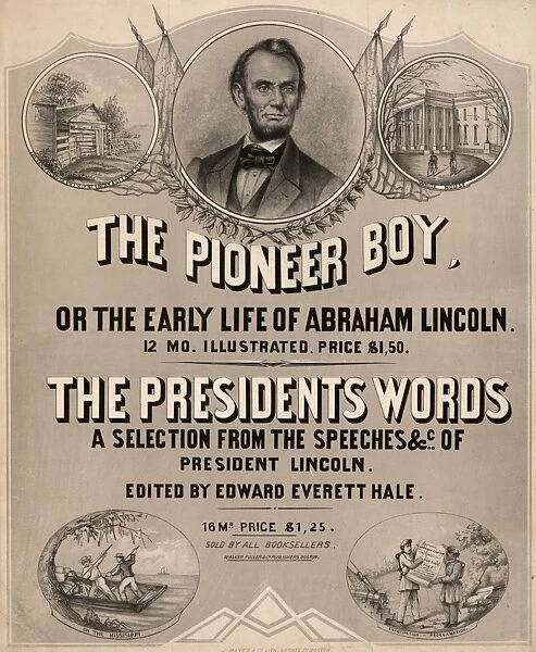 POSTER: LINCOLN, 1865. Poster advertising two publications about the life of Abraham Lincoln, published by J. Mayer & Co. Lithograph, 1865