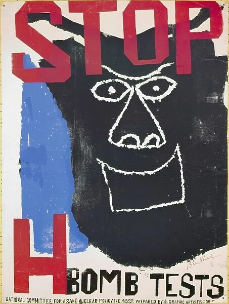 Poster for the New York City based National Committee for a SANE Nuclear Policy, by Ben Shahn, c1962