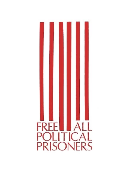 POSTER: POLITICAL PRISONERS. Silkscreen poster, c1975