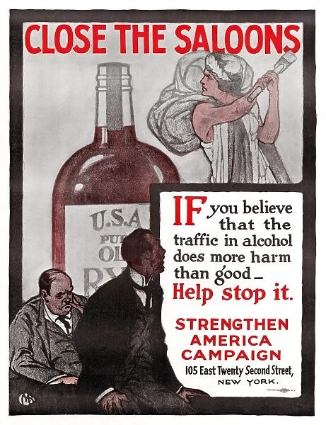 POSTER: PROHIBITION, c1915. Close the Saloons