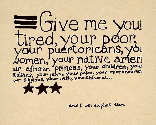 POSTER: PROTEST, 1978. Give me your tired, your poor, your puertoricans, your women