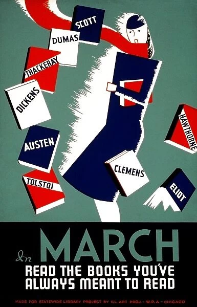 POSTER: READING, c1938. March - Read the Books You ve Always Meant to Read. Lithograph