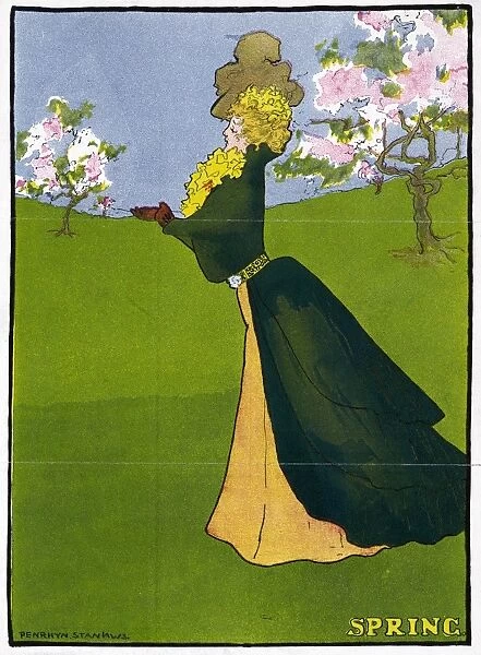 POSTER: SPRING, 1907. Spring. Poster by Penrhyn Stanlaws, 1907
