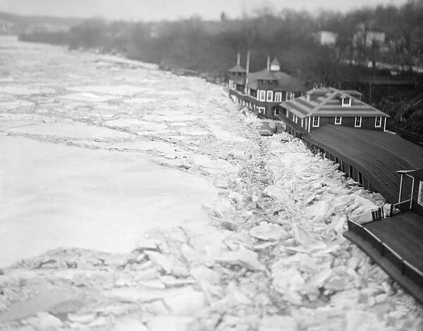 POTOMAC FLOOD, c1915. Ice on the Potomac River after a flood. Photograph, c1915