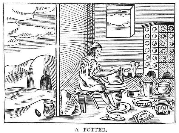 POTTER, 1659. Woodcut from the 1659 English edition of Jan Amos Comenius Orbis