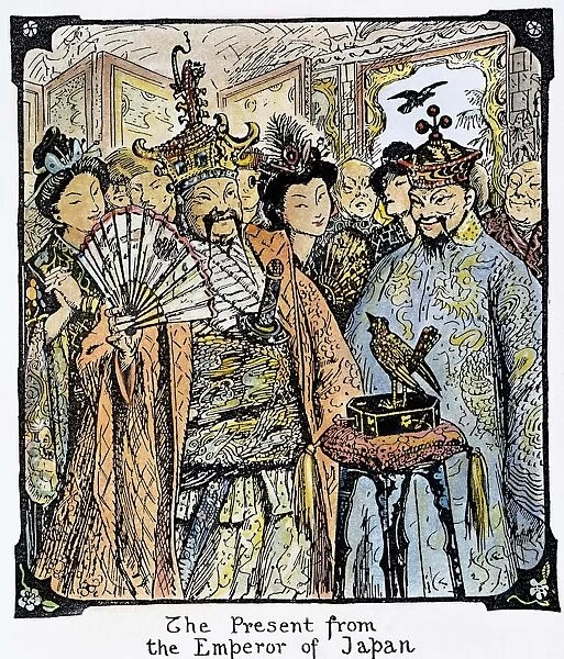 The Present from the Emperor of Japan. Drawing by Henry J. Ford for the fairy tale by Hans Christian Andersen
