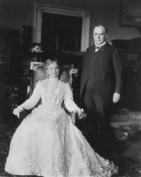 President and Mrs. William McKinley. Photographed in the White House in 1900