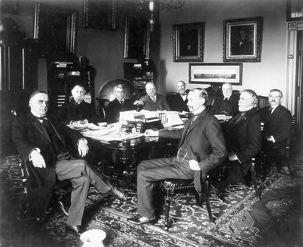 President William McKinley with his cabinet. Photographed in the White House, May 1898