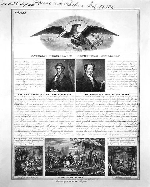 PRESIDENTIAL CAMPAIGN 1840. National Democratic Republican nomination: lithograph, 1840