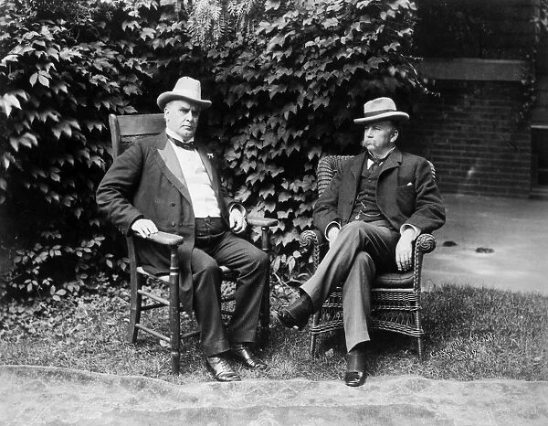 PRESIDENTIAL CAMPAIGN, 1896. A widely reproduced campaign photograph of the Republican presidential and vice presidential nominees in 1896, Willam McKinley, left, and Garret A. Hobart