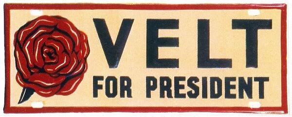 PRESIDENTIAL CAMPAIGN, 1932. Democratic Party bumper plate from the 1932 presidential campaign, supporting the election of Franklin D. Roosevelt
