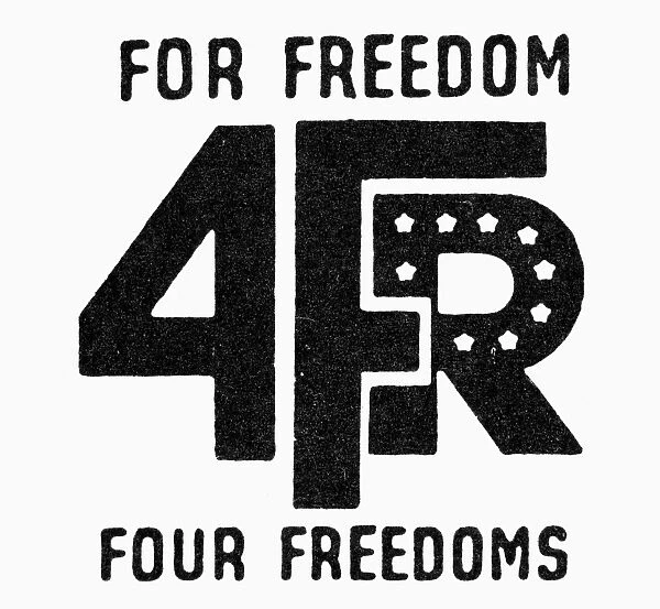 PRESIDENTIAL CAMPAIGN, 1944. Democratic campaign slogan for Franklin D. Roosevelt, 1944