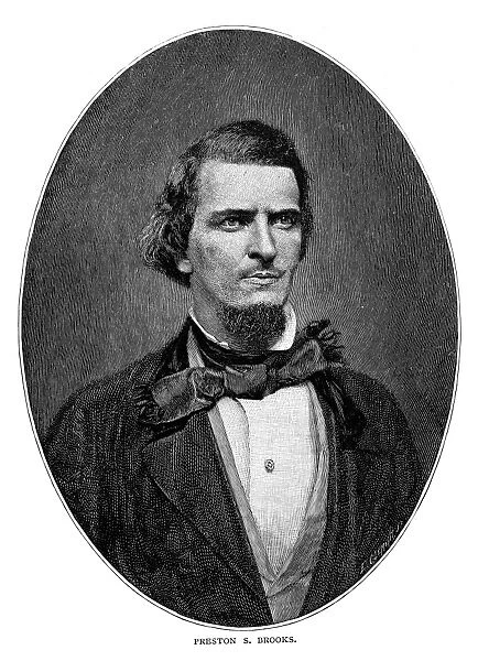 PRESTON SMITH BROOKS (1819-1857). American politician. Wood engraving, 19th century
