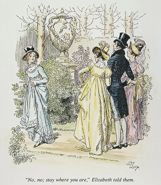 PRIDE & PREJUDICE. Illustration by Hugh Thomson for an 1894 edition of Jane Austens novel Pride