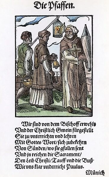 PRIESTS, 1568. Woodcut, 1568, by Jost Amman