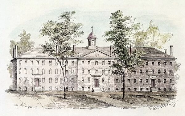 PRINCETON COLLEGE, 1760. Nassau Hall at the College of New Jersey at Princeton