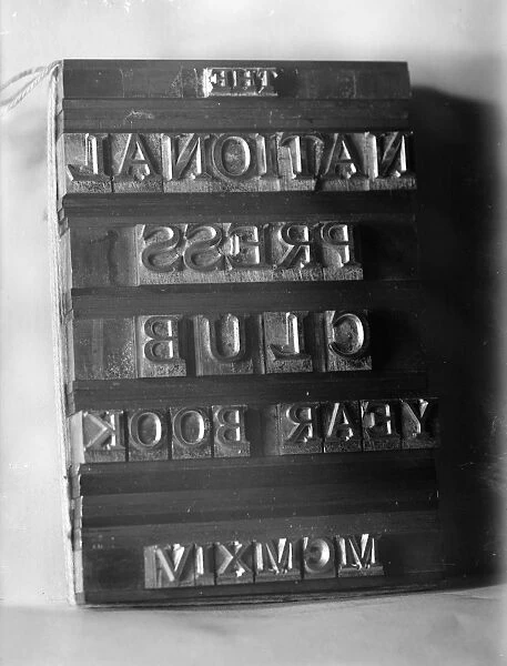 PRINTERs BLOCK, 1914. Printers block for the National Press Club Yearbook, Washington, D