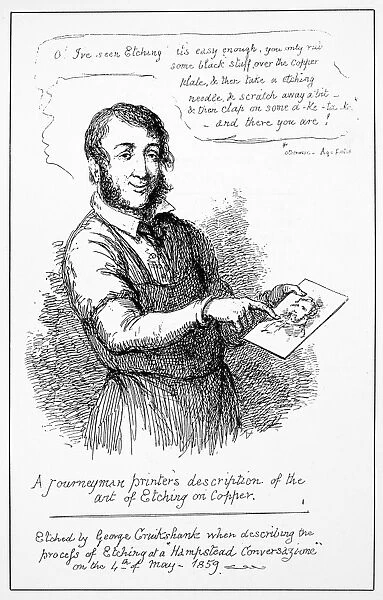 PRINTMAKER, 1859. A journeyman printer describes the art of etching on copper