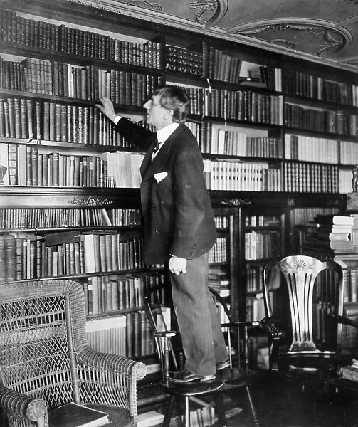 PRIVATE LIBRARY, c1905. American actor Francis Wilson in his private library. Photographed