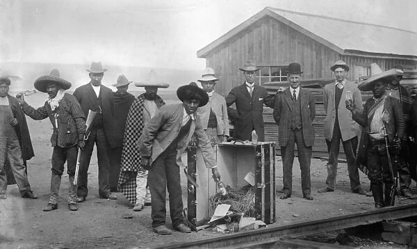 PROHIBITION, 1910s. Destroying native Mexican whiskey at the Pearson Company headquarters