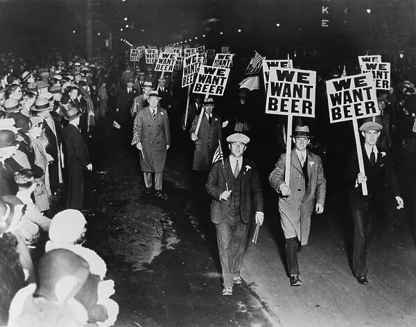 PROHIBITION PROTEST, 1931. Members of a labor union protesting prohibition in Newark, New Jersey
