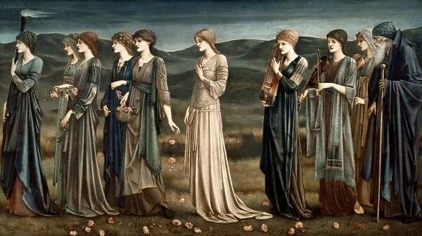 PSYCHE. Marriage Procession of Psyche: oil on canvas by Sir Edward Burne-Jones