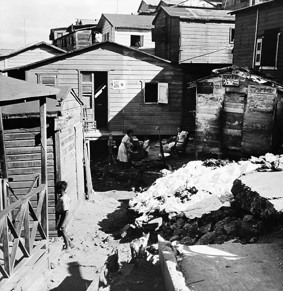 PUERTO RICO: SLUM, 1941. The slum section of San Juan, Puerto Rico. Photograph by Jack Delano